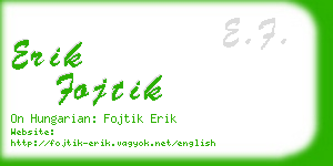 erik fojtik business card